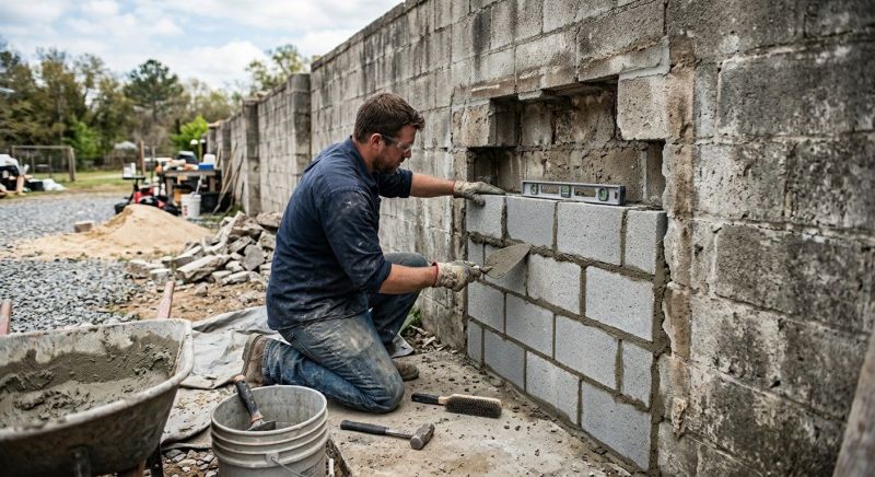 Block Wall Repair in Fountain Inn, SC