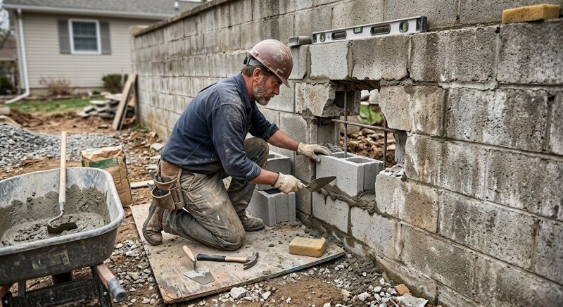 Block Wall Repair in Taylors, SC