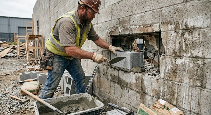 Cinder Block Wall Repair in Fountain Inn, SC