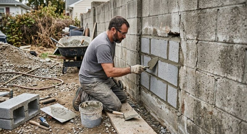 Cinder Block Wall Repair in Fountain Inn, SC