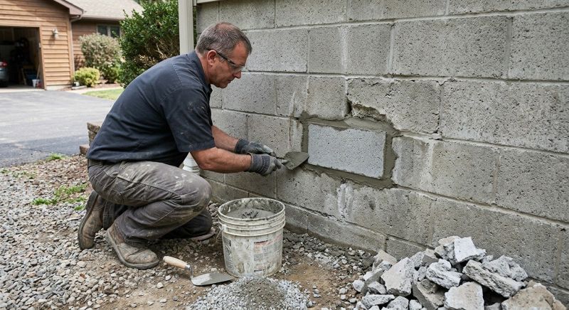 Cinder Block Wall Repair in Taylors, SC