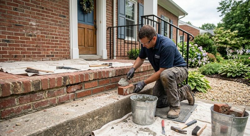 Porch Brick Repair in Greenville, SC